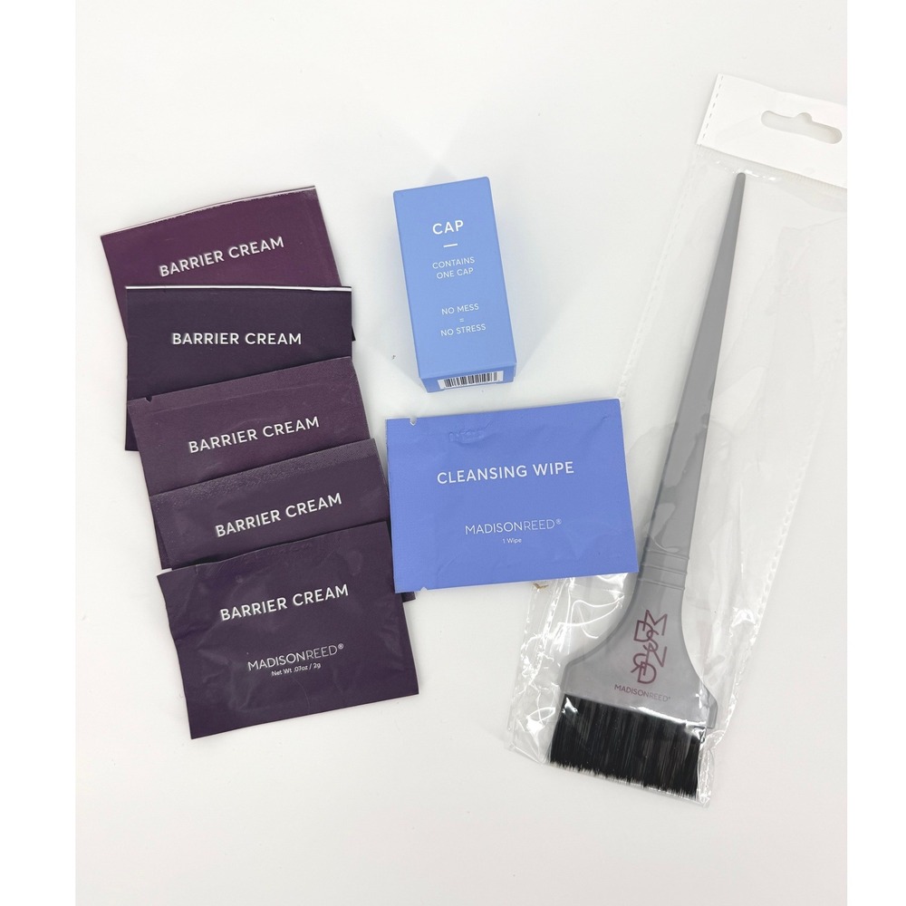 Madison Reed Hair Color Accessories Kit Brush Barrier Cream Cleansing Wipe Cap